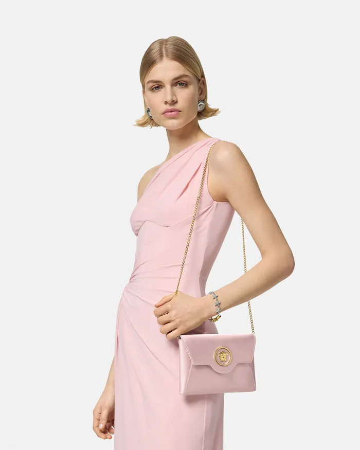 Shoulder and Crossbody Women Versace La Medusa Envelope Clutch Light Pink