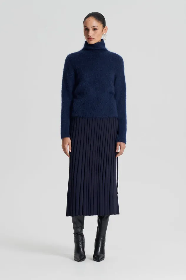 Skirts Scanlan Theodore Women PLEATED RIB SKIRT 16 NAVY