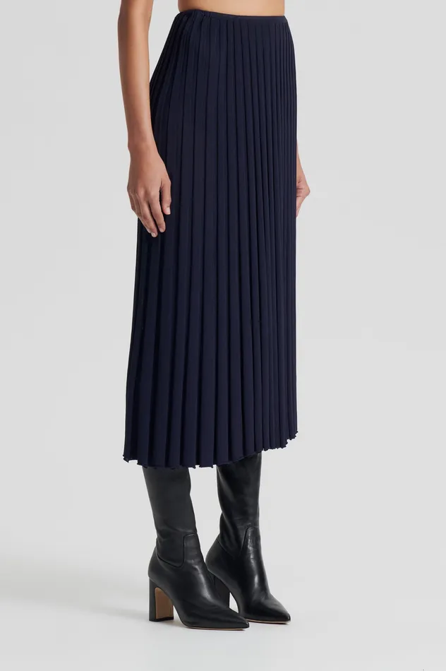 Skirts Scanlan Theodore Women PLEATED RIB SKIRT 16 NAVY Skirts Scanlan Theodore Women PLEATED RIB SKIRT 16 NAVY