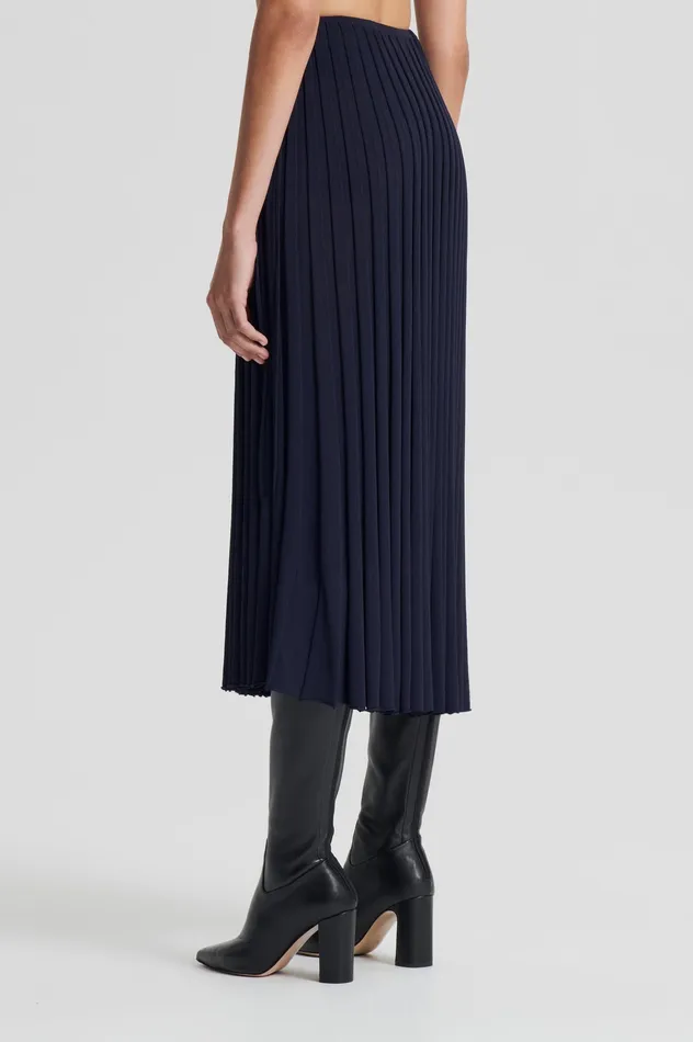 Skirts Scanlan Theodore Women PLEATED RIB SKIRT 16 NAVY Skirts Scanlan Theodore Women PLEATED RIB SKIRT 16 NAVY