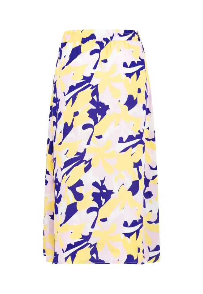 Skirts Women FYNCHHATTON Long Skirt With Flower Pattern only 3D Picture Ocean Violet