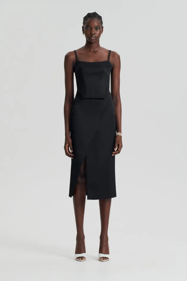 Skirts Women SATIN WRAP SKIRT BLACK Scanlan Theodore