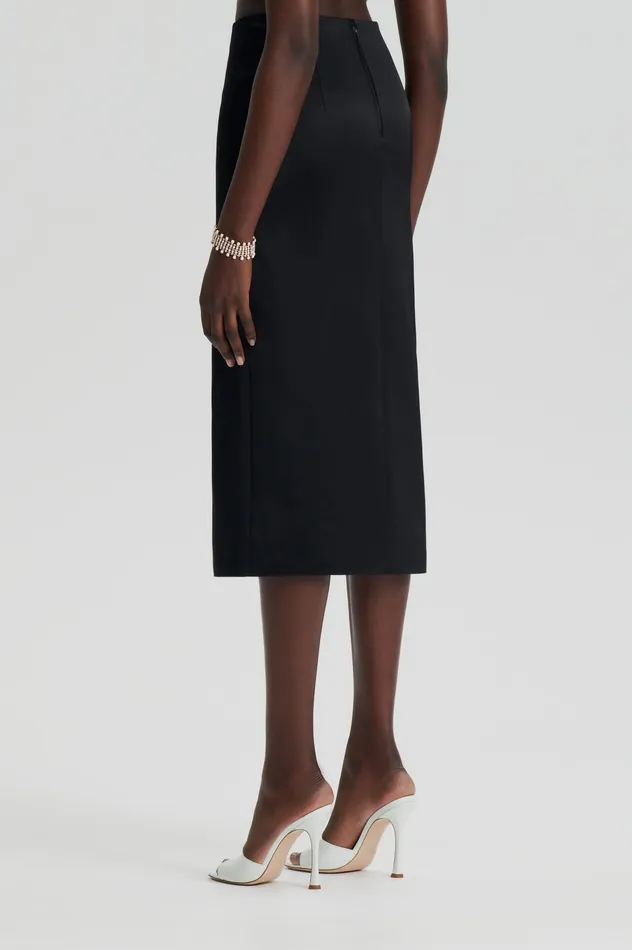 Skirts Women SATIN WRAP SKIRT BLACK Scanlan Theodore Skirts Women SATIN WRAP SKIRT BLACK Scanlan Theodore