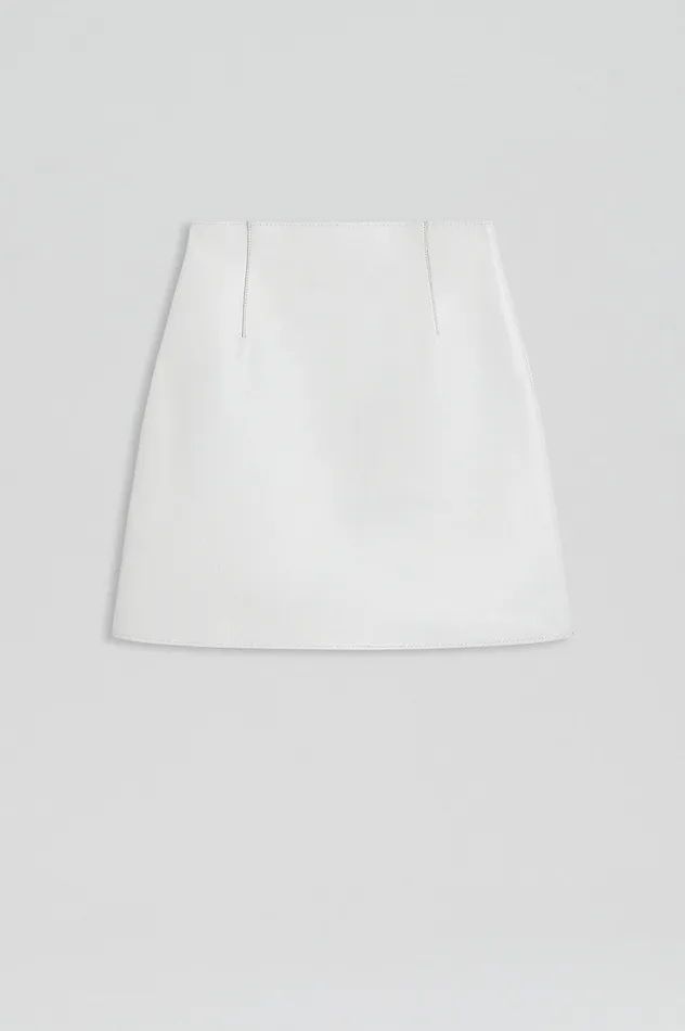 Skirts Women Scanlan Theodore LEATHER BONDED MINI WHITE Skirts Women Scanlan Theodore LEATHER BONDED MINI WHITE