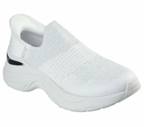 Slipins Hazel 8211 Priya White Silver Women SKECHERS SlipOn