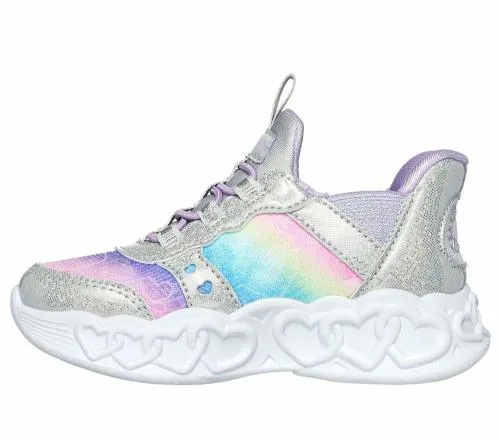 Slipins Infinite Heart Lights Silver Multi Kids SKECHERS Toddlers UK Sizes 49
