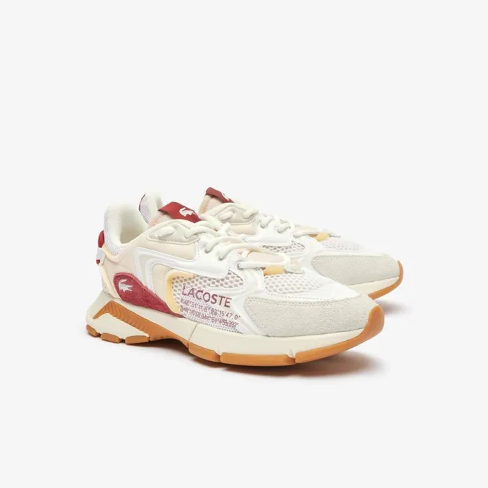Sneakers Men Lacoste Men039s L003 Neo Contrasted Accent Sneakers White Red 286