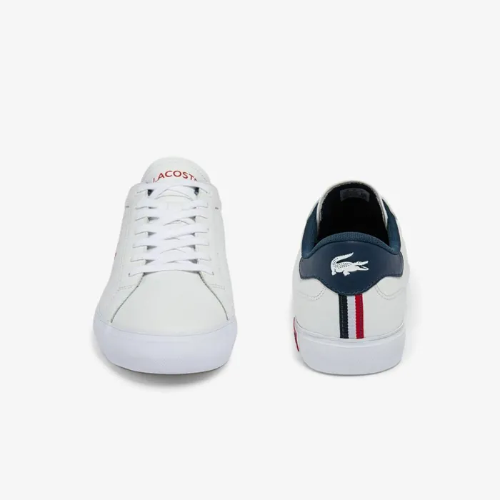 Sneakers Men Lacoste Men039s Powercourt Leather Multicolor Sneakers Whtnvyred 407