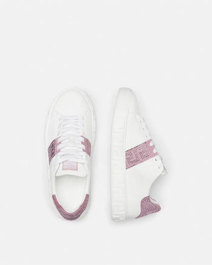 Sneakers Women Versace Crystal Greca Sneakers Pinkprint