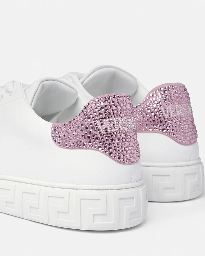 Sneakers Women Versace Crystal Greca Sneakers Pinkprint