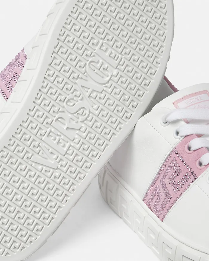 Sneakers Women Versace Crystal Greca Sneakers Pinkprint