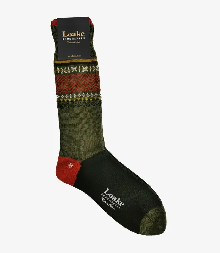 Socks Men Loake Arran Socks Olive