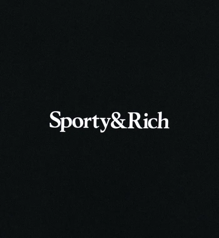 Sporty and Rich Activewear Women Serif Logo Biker Short 8211 BlackWhite