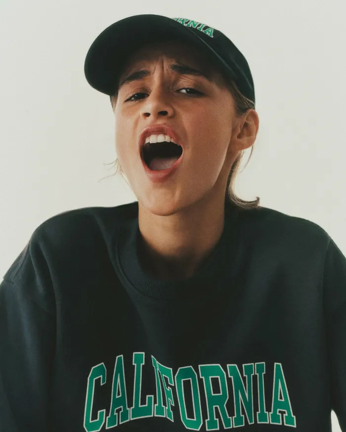 Sporty and Rich Hats Women California Hat 8211 Faded BlackSpring Green
