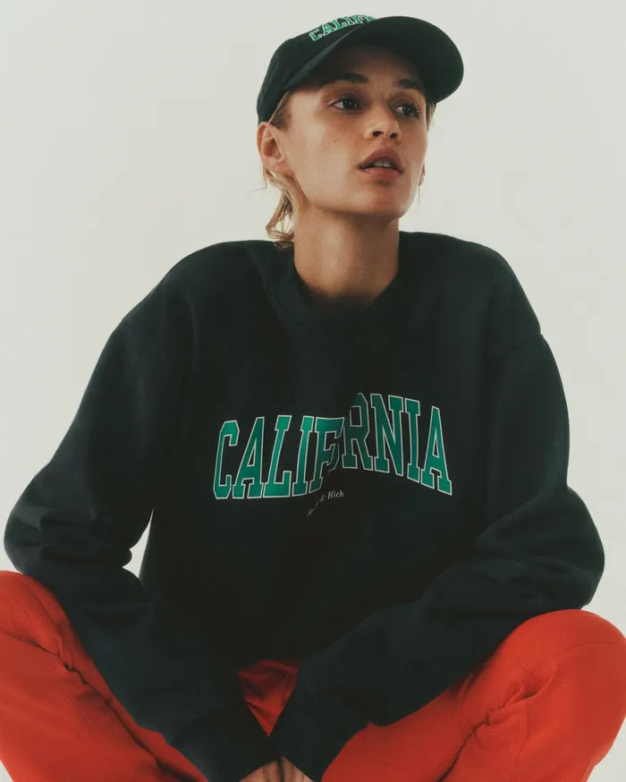 Sporty and Rich Hats Women California Hat 8211 Faded BlackSpring Green