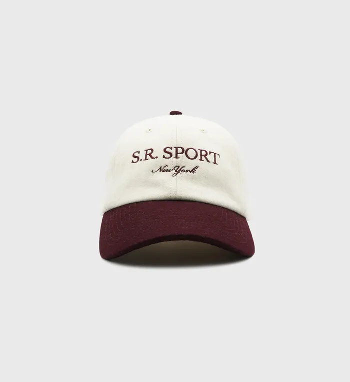 Sporty and Rich Hats Women SR Sport Flannel Hat 8211 WhiteMerlot