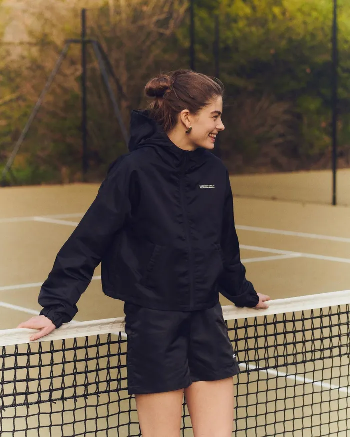 Sporty and Rich Jackets Women Good Health Nylon Windbreaker 8211 BlackWhite