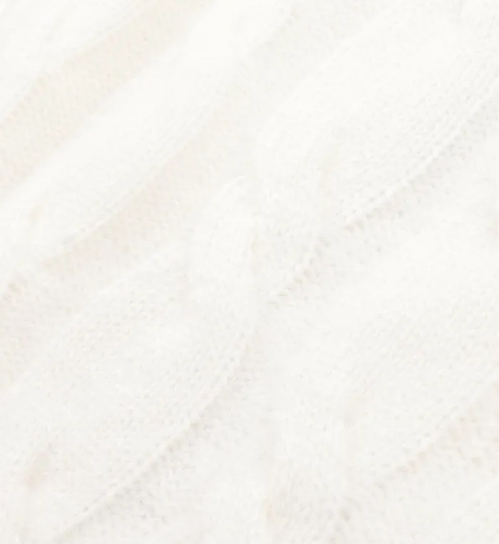 Sporty and Rich Knitwear Women Faubourg Cableknit Wool Cashmere Pants 8211 CreamWhite