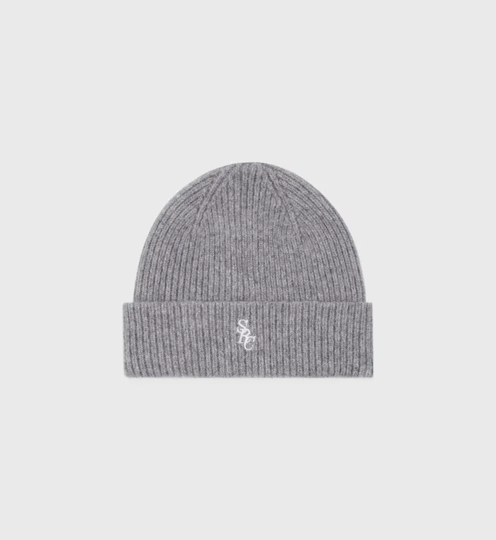 Sporty and Rich Knitwear Women SRC Wool Beanie 8211 Gray