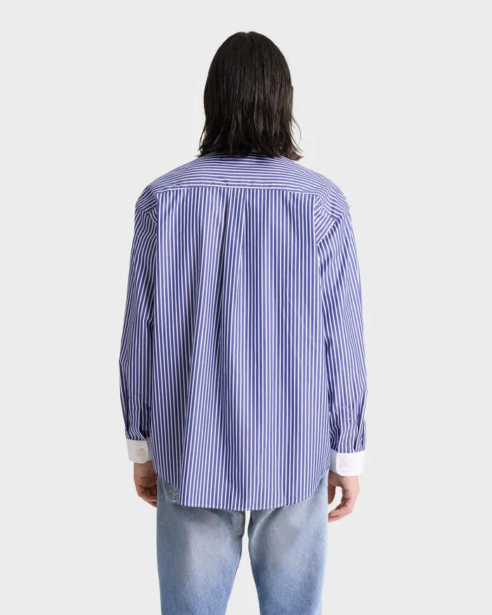 Sporty and Rich Shirting Women Bristol Crest 100th Oversized Shirt 8211 NavyWhite
