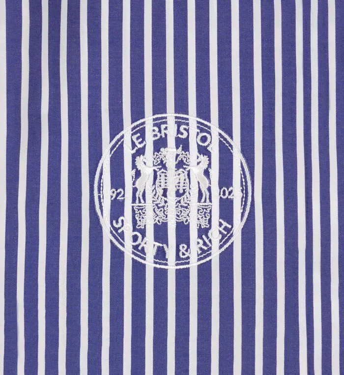 Sporty and Rich Shirting Women Bristol Crest 100th Oversized Shirt 8211 NavyWhite