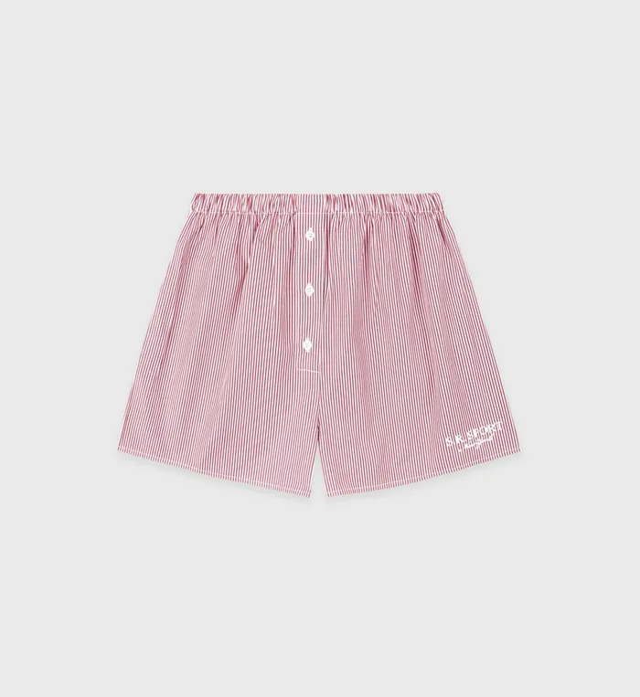 Sporty and Rich Shirting Women SR Sport Mini Boxer Short 8211 Red Striped