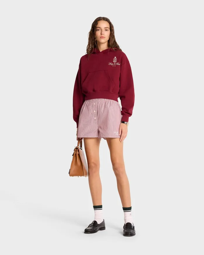 Sporty and Rich Shirting Women SR Sport Mini Boxer Short 8211 Red Striped