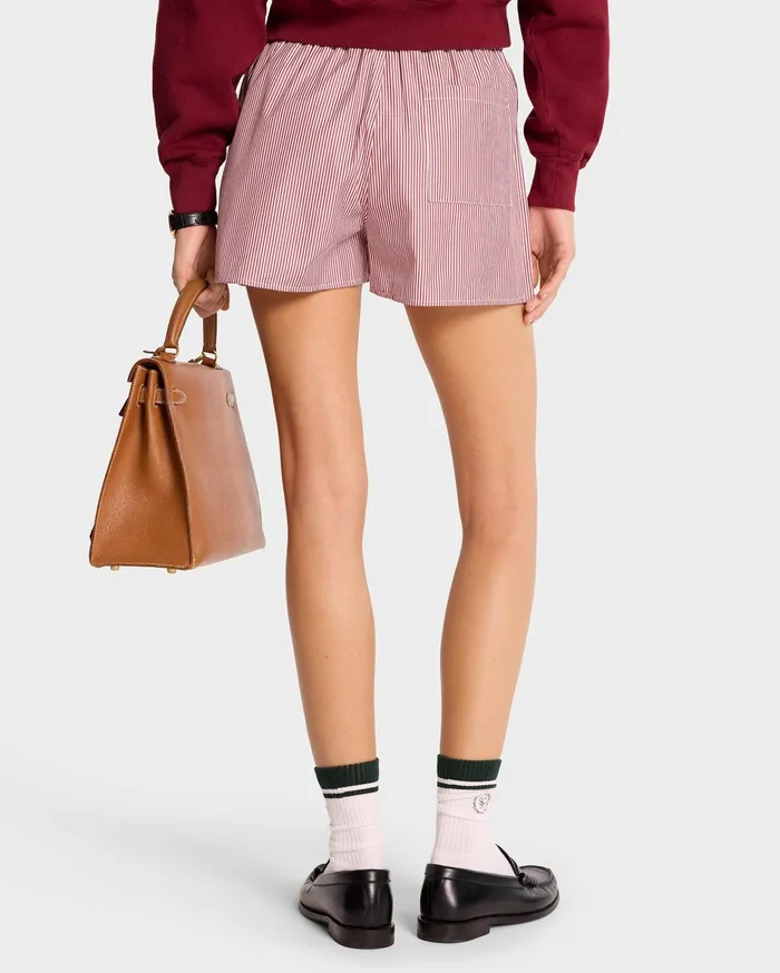 Sporty and Rich Shirting Women SR Sport Mini Boxer Short 8211 Red Striped