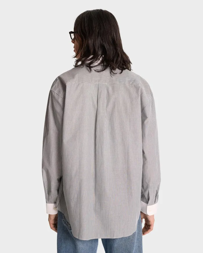 Sporty and Rich Shirts Men SR Sport Oversized Shirt 8211 Forest Striped