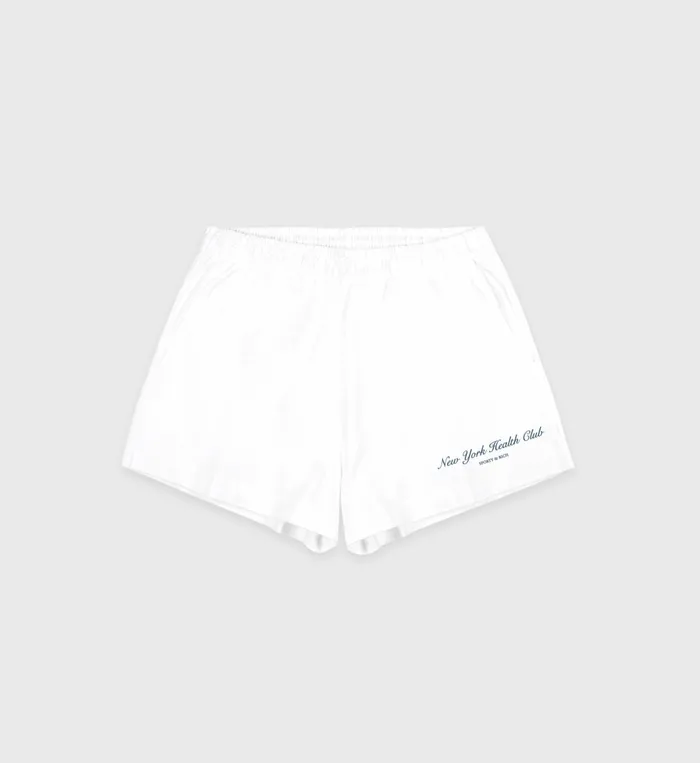 Sporty and Rich Shorts Women NY Health Club Disco Short 8211 WhiteNavy