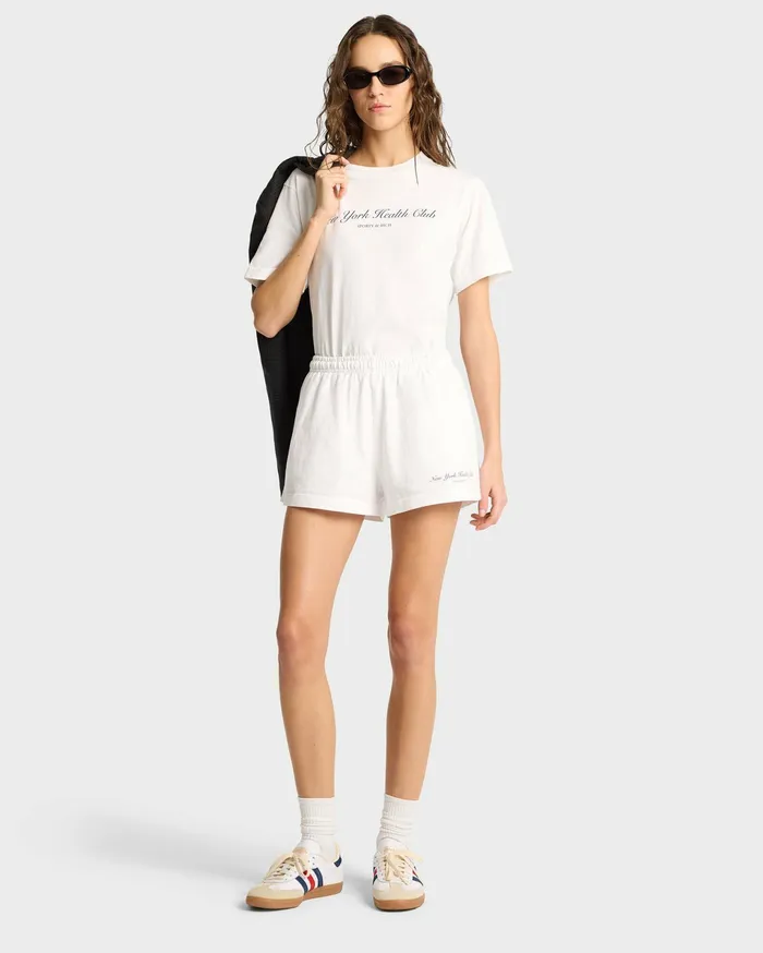 Sporty and Rich Shorts Women NY Health Club Disco Short 8211 WhiteNavy