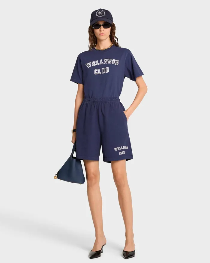 Sporty and Rich Shorts Women Wellness Club Gym Short 8211 NavyWhite