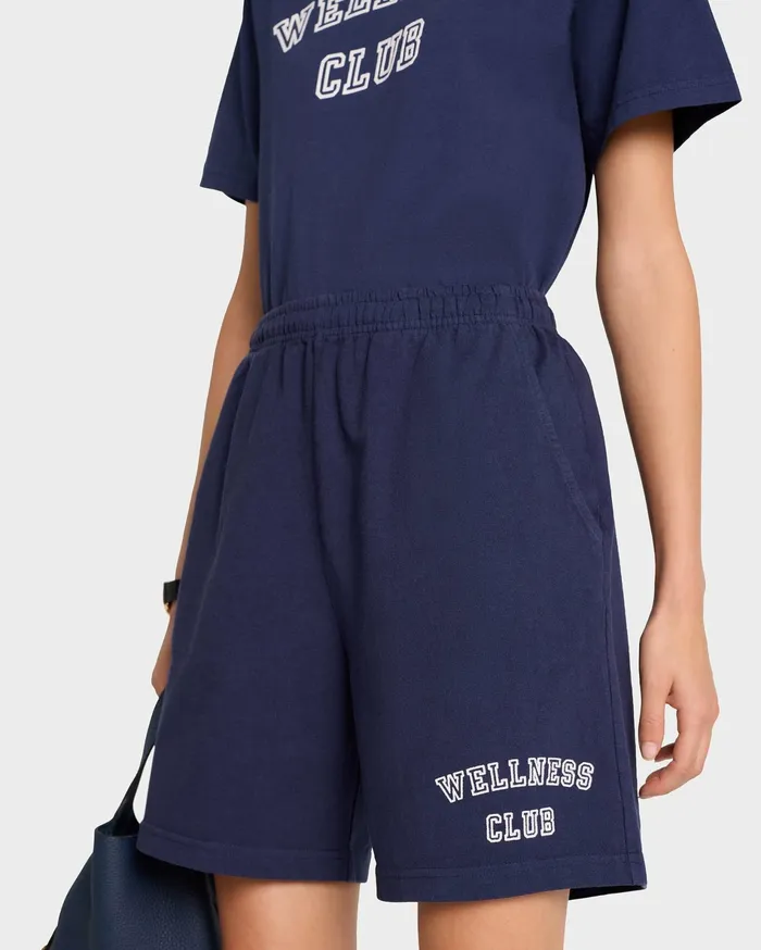 Sporty and Rich Shorts Women Wellness Club Gym Short 8211 NavyWhite
