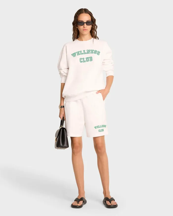 Sporty and Rich Shorts Women Wellness Club Gym Short 8211 WhiteVerde
