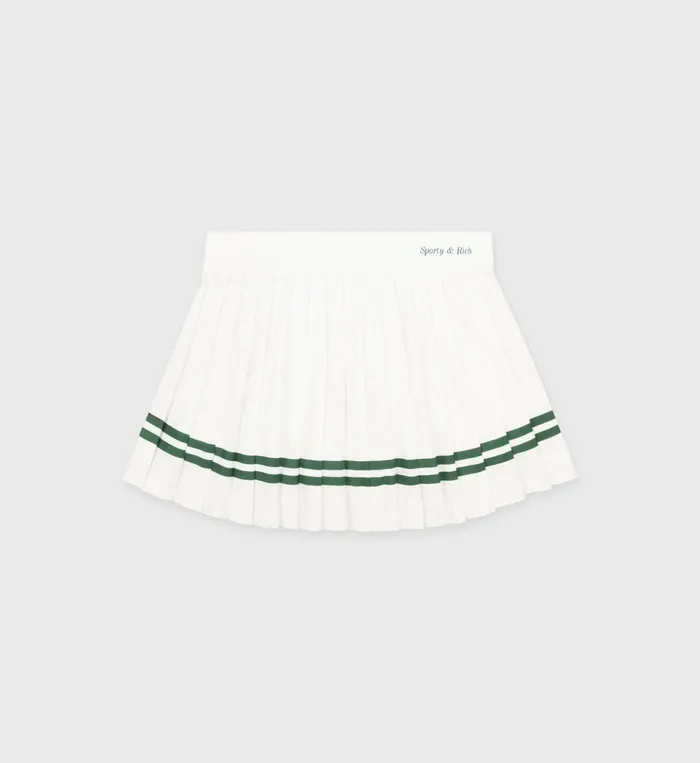 Sporty and Rich Skirts and Dresses Women Classic Logo Pleated Skirt 8211 WhiteForest