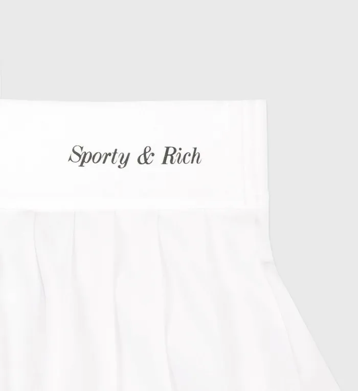 Sporty and Rich Skirts and Dresses Women Classic Logo Pleated Skirt 8211 WhiteForest