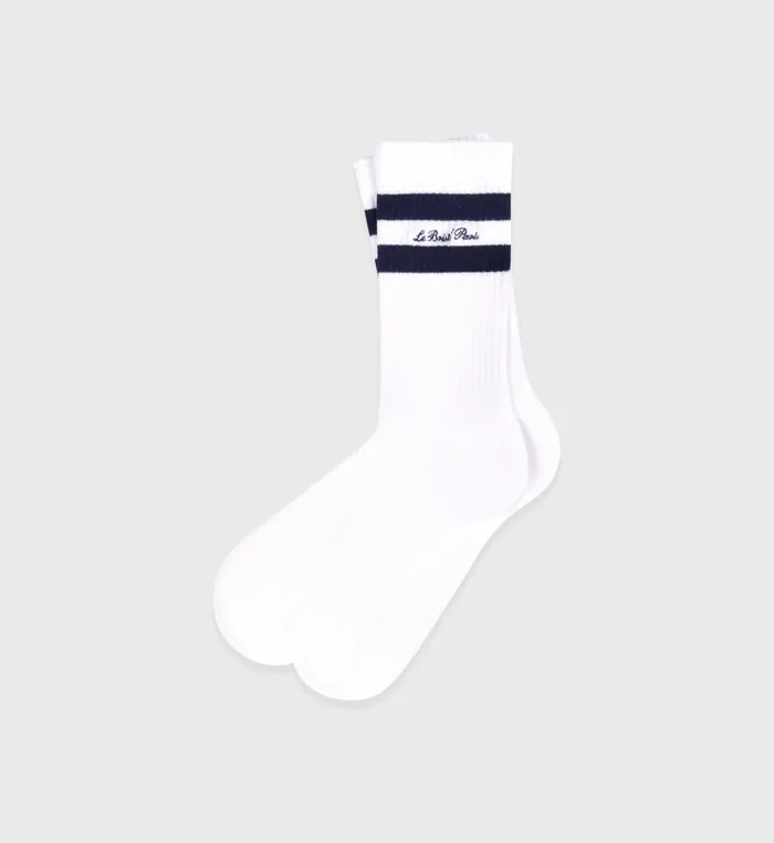 Sporty and Rich Socks Women Faubourg Socks 8211 WhiteNavy