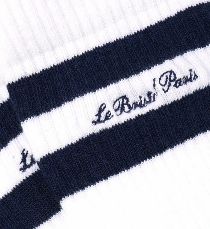 Sporty and Rich Socks Women Faubourg Socks 8211 WhiteNavy Sporty and Rich Socks Women Faubourg Socks 8211 WhiteNavy