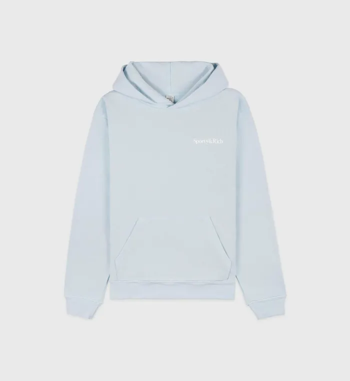 Sporty and Rich Sweatshirts Women Eat More Veggies Hoodie 8211 Baby BlueWhite Sporty and Rich Sweatshirts Women Eat More Veggies Hoodie 8211 Baby BlueWhite