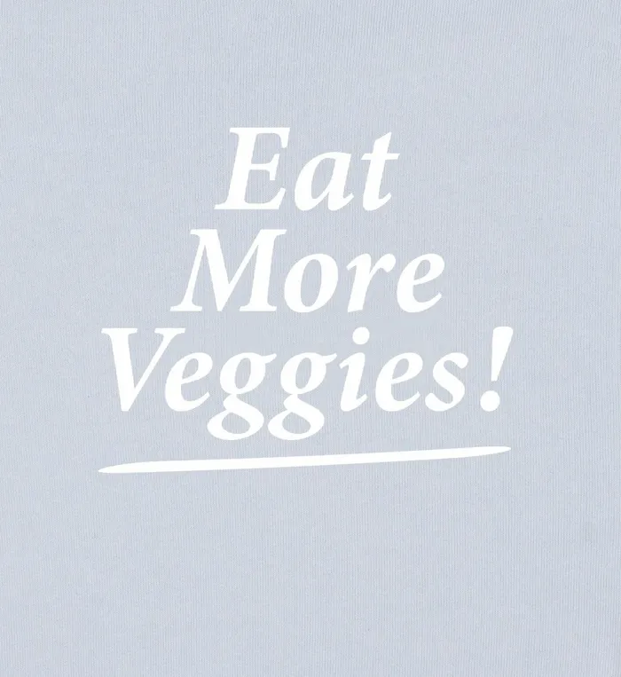 Sporty and Rich Sweatshirts Women Eat More Veggies Hoodie 8211 Baby BlueWhite