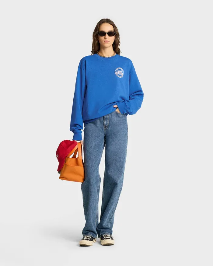Sporty and Rich Sweatshirts Women Vendome Resort Crewneck 8211 Paris BlueWhite
