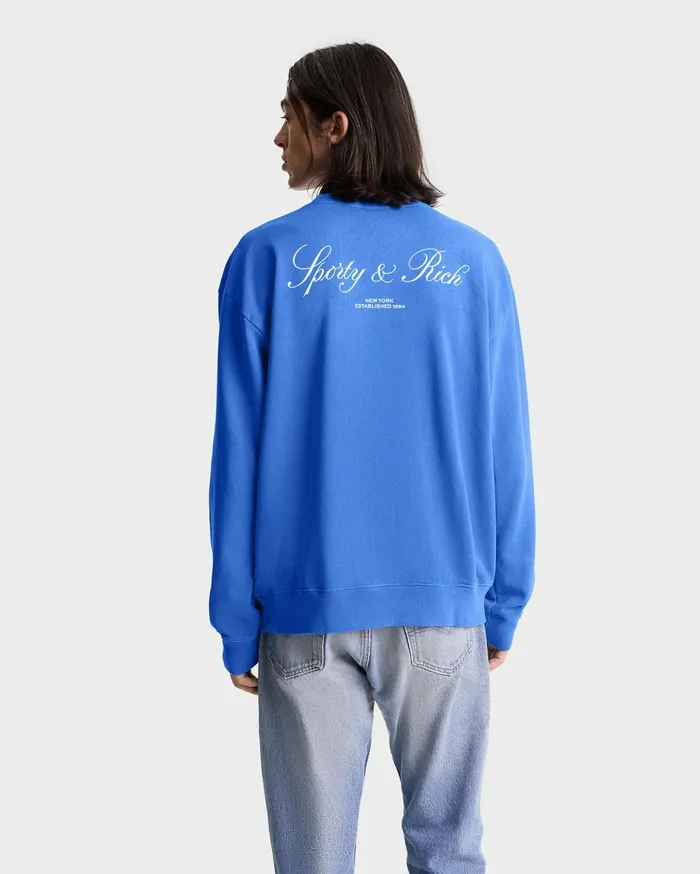 Sporty and Rich Sweatshirts Women Vendome Resort Crewneck 8211 Paris BlueWhite
