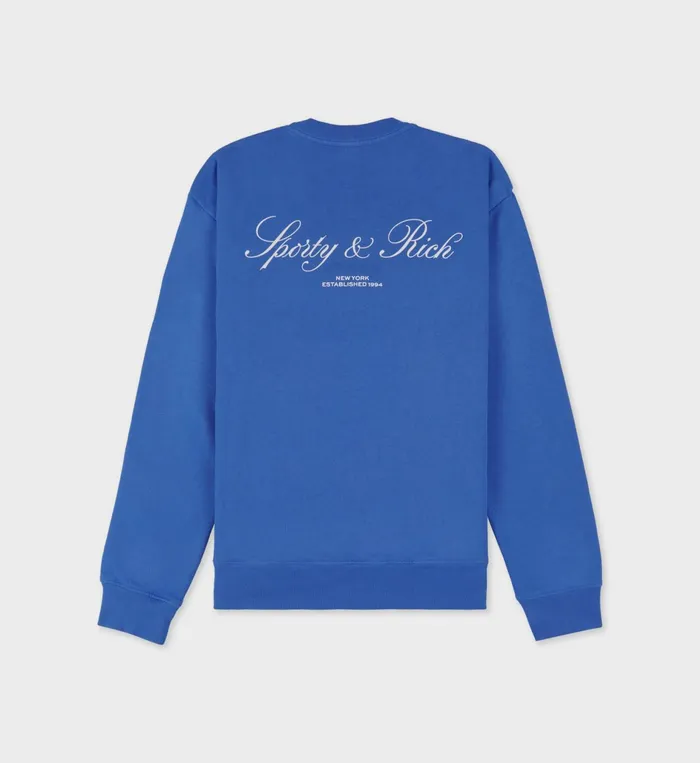 Sporty and Rich Sweatshirts Women Vendome Resort Crewneck 8211 Paris BlueWhite