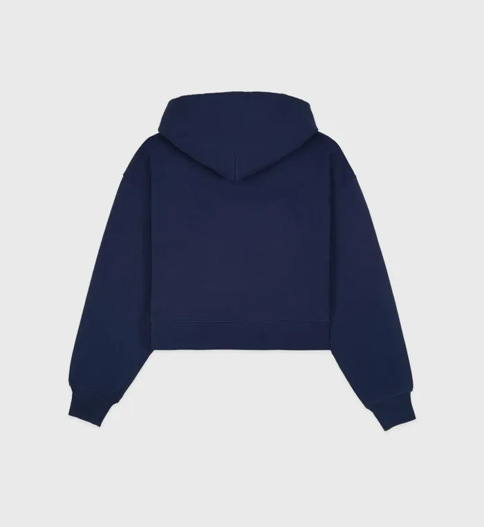 Sporty and Rich Sweatshirts Women Wellness Ivy Cropped Hoodie 8211 NavyWhite