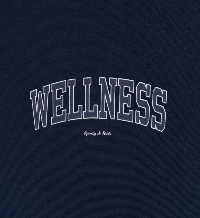 Sporty and Rich Sweatshirts Women Wellness Ivy Cropped Hoodie 8211 NavyWhite