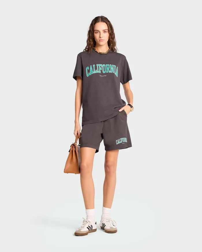 Sporty and Rich TShirts and Tops Women California TShirt 8211 Faded BlackSpring Green