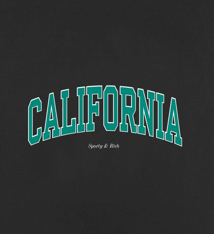 Sporty and Rich TShirts and Tops Women California TShirt 8211 Faded BlackSpring Green