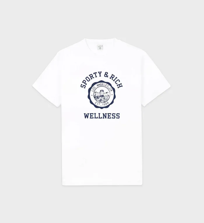 Sporty and Rich TShirts Men Emblem TShirt 8211 WhiteNavy