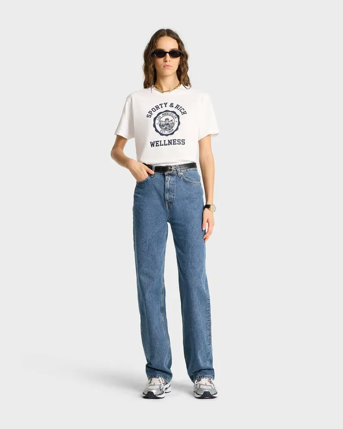 Sporty and Rich TShirts Men Emblem TShirt 8211 WhiteNavy