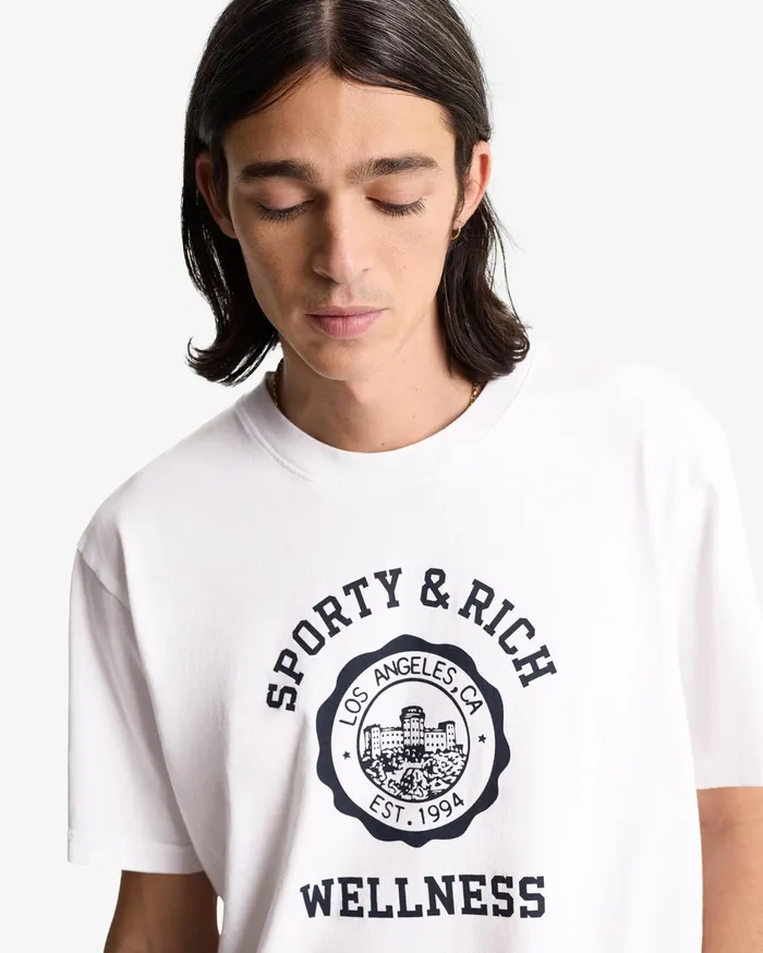 Sporty and Rich TShirts Men Emblem TShirt 8211 WhiteNavy